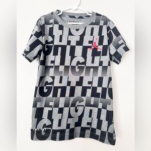 Boys Grey & Black Jordan Dri-Fit Tshirt Size S